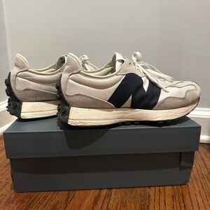 New Balance Cream and Black Athletic Shoes